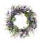 24'' Green and Purple Echinops Floral Spring Wreath